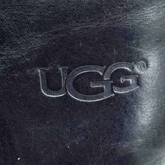 UGG Lynnea Shearling Lined Boot SZ 7 Women's Wood Clog Cuff Leather Pull On - Picture 3 of 16